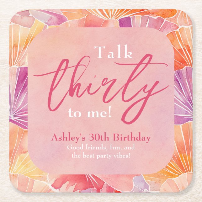 30års födelsedag pratar trettio med mig underlägg papper kvadrat (Framsidan)