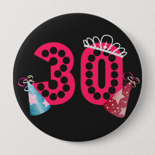 30års födelsedag Princess Womens Birthday Button Knapp