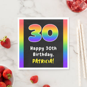 30års födelsedag: Rainbow Spectrum nr 30, anpassat Pappersservett