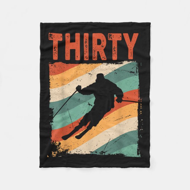 30års födelsedag Retro Ski Skiing 30 år gammal Man Fleecefilt (Framsidan)