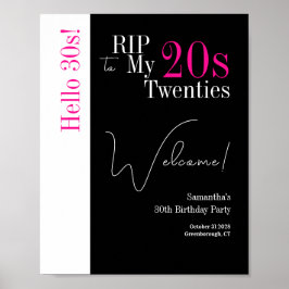 30års födelsedag RIP 20:e Hej 30:e Party Välkommen Poster