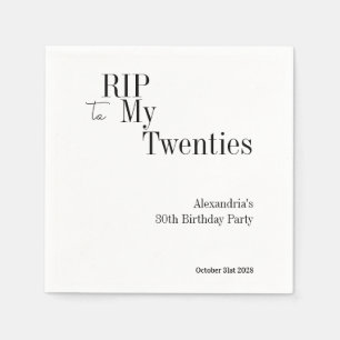 30års födelsedag RIP 20 s minimalt Party Pappersservett