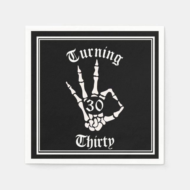 30års födelsedag - RIP 20 Skeletons Pappra plåt Pappersservett (Framsidan)
