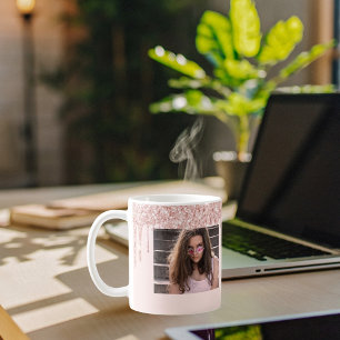 30års födelsedag ro guld fotot glitter rosa kaffemugg