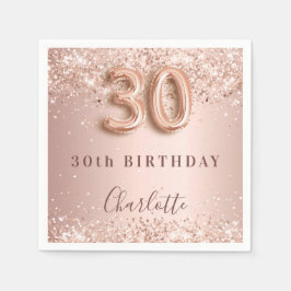 30års födelsedag ro guld glitter namn pappersservett
