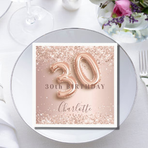 30års födelsedag ro guld glitter namn pappersservett