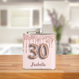 30års födelsedag ro guld rosa-vänner droppar. fickplunta