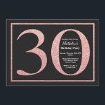 30års födelsedag Ro Rosa Guld Glitter Inbjudningar<br><div class="desc">Inbjudan till 30års födelsedag. Svarta och Ro Rosa Guld Glitter Födelsedagsfest Inbjudan med Chalkboard Background. Överraskad födelsedag. Vuxen födelsedag. Manar eller Kvinnor Bday Bash Party.
Om du vill göra ytterligare anpassningar klickar du på knappen Anpassa och användor verktygen som är utformat för att ändra mallen.</div>