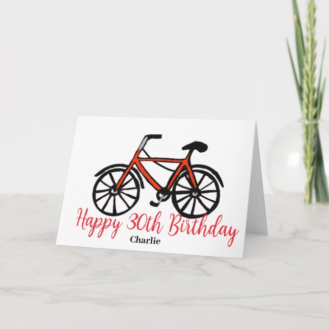 30års födelsedag rödcykel kort (Framsida)