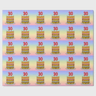 30års födelsedag: Roligt Cake and Candles + Anpass Presentpapper