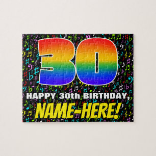 30års födelsedag - Roligt, färgstarka musiksymbole Pussel