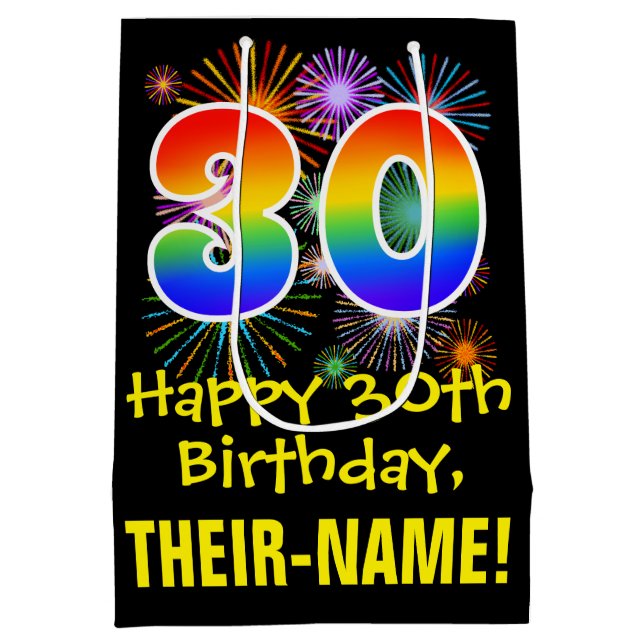 30års födelsedag: Roligt Fireworks Mönster + Rainb (Baksidan)