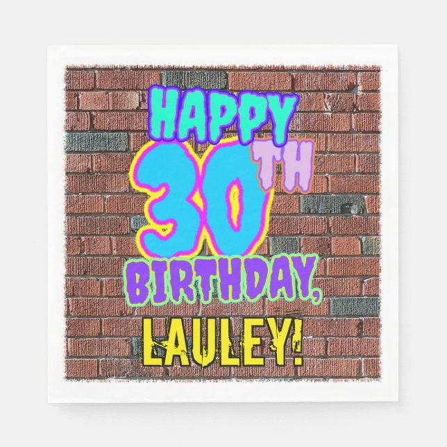 30års födelsedag ~ Roligt, Urban Graffiti Inspired Pappersservett (Framsidan)