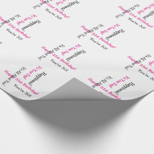 30års födelsedag-, rosa- & svarttext, 2 riktning presentpapper