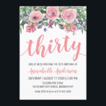 30års födelsedag Rustic Blommigt  Rosa Vattenfärg Inbjudningar<br><div class="desc">Inbjudan till Rustic Blommigt  Rosa Watercolor 30års födelsedag Design har en mjuk  rosa och blommigtar för grått ro.</div>