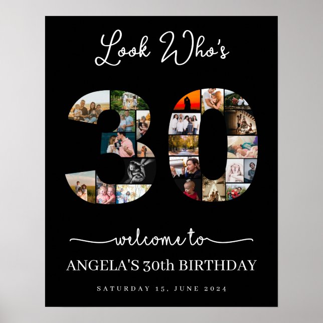 30års födelsedag ser ut som 30 år gamla foton poster (Framsidan)