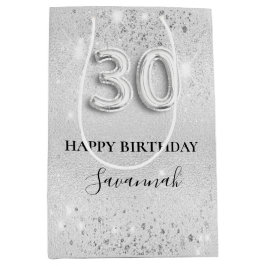 30års födelsedag silver glitter namn