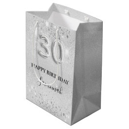 30års födelsedag silver glitter namn