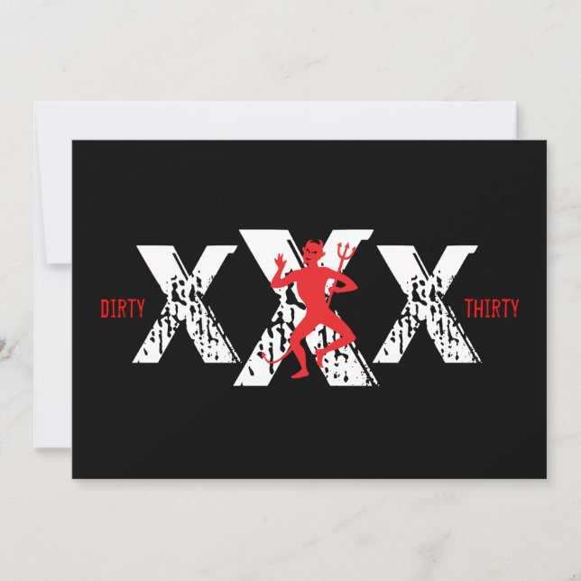 30års födelsedag - smutsa ner 30 - helvete av ett inbjudningar (Framsida)