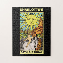 30års födelsedag Sol Tarot | Namn och fotosvart Pussel