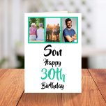 30års födelsedag Son Grönt Modern Photo Collage Kort<br><div class="desc">Ljug på en ansikte med personlig 3-fotokortet 30års födelsedag för din son. - Klicka bara för att anpassa utformningen 🔥 Mina löften - Denna design är unik och designad med tanke på 🙏 Tack för att du stöder mitt lilla företag - Om du vill ha en skräddarsydd artikel, eller om...</div>