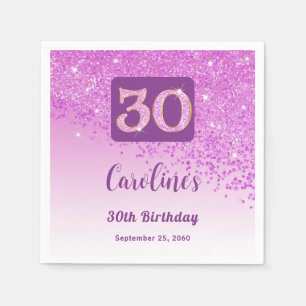 30års födelsedag Söt Rosa Glitter Pappersservett
