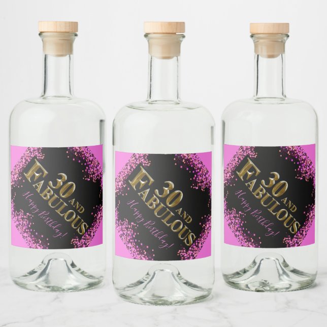30års födelsedag spritflaskor etikett (Flaskor)