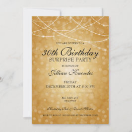 30års födelsedag Surprise Party Brass String Ljus Inbjudningar