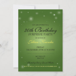 30års födelsedag Surprise Party Emerald Grönt Inbjudningar