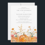 30års födelsedag Surprise Party Pumpkin Wildblomma Inbjudningar<br><div class="desc">Pumpor är inkapslade i delikat guldfärgad gult och orange vilda blommor för att skapa en elegant estetisk. Hela texten är redigerbar så att du enkelt kan tränga in i ditt eget speciella humör.</div>