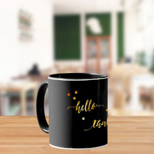 30års födelsedag svart guld hej 30 typografi mugg