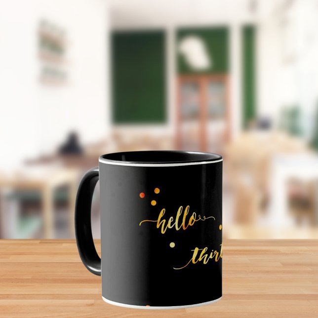 30års födelsedag svart guld hej 30 typografi mugg (Skapare uppladdad)