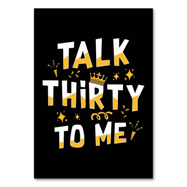 30års födelsedag | Tala trettio till mig Bordsnummer (Framsidan)