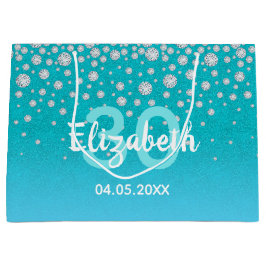 30års födelsedag tårblått grönt glitter namn diama