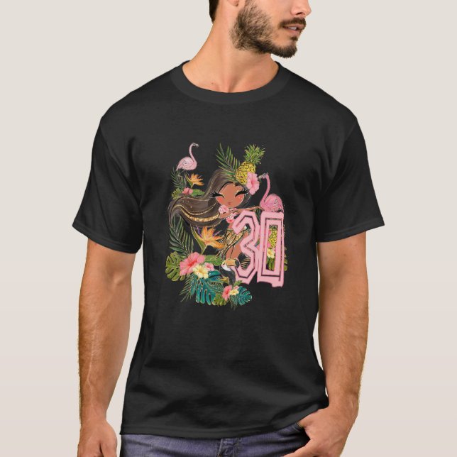 30års födelsedag Tiki Party Bassäng Sommar Hula Ha T Shirt (Framsida)