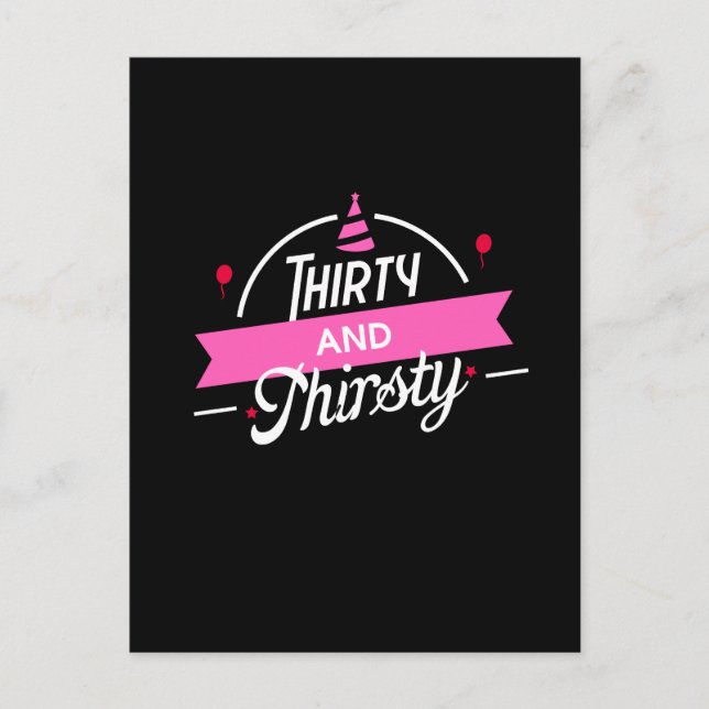 30års födelsedag trettio och trettio vykort (Framsida)