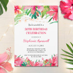 30års födelsedag Tropical String Ljus Hawaiian Inbjudningar<br><div class="desc">Dessa inbjudningar från den tropiska 30års födelsedag-parten har en vattenfärgsdesign för tropiska blommor,  blad och strängar ljus. Anpassa dem med din egen text.</div>