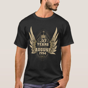 30års födelsedag unikt sedan augusti 1994 vingar t shirt