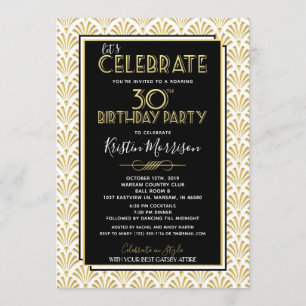 30års födelsedagart déco Gatsby Inbjudningar