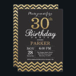 30års födelsedaginbjudansvart och guld- glitter inbjudningar<br><div class="desc">30års födelsedaginbjudan med svart och den guld- glittersparren. Svart tavla. Vuxen födelsedag. Man- eller kvinnaBday inbjudan. Behaga klickar "skräddarsy den" knäppas och använder vårt designverktyg för att ändra denna mall för mer ytterligare customization.</div>