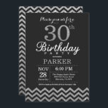 30års födelsedaginbjudansvart och silverglitter inbjudningar<br><div class="desc">30års födelsedaginbjudan med svart- och silverglittersparren. Svart tavla. Vuxen födelsedag. Man- eller kvinnaBday inbjudan. Behaga klickar "skräddarsy den" knäppas och använder vårt designverktyg för att ändra denna mall för mer ytterligare customization.</div>