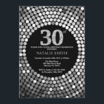 30års födelsedaginbjudansvart och silverglitter inbjudningar<br><div class="desc">30års födelsedaginbjudan. Svart- och silverglitter. Silverdiamant. Vuxen födelsedagsfest. För manar eller kvinnor. Behaga klickar "skräddarsy den" knäppas och använder vårt designverktyg för att ändra denna mall för mer ytterligare customization.</div>