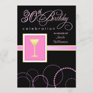 30års födelsedagpartyinbjudningar - med monogramen inbjudningar
