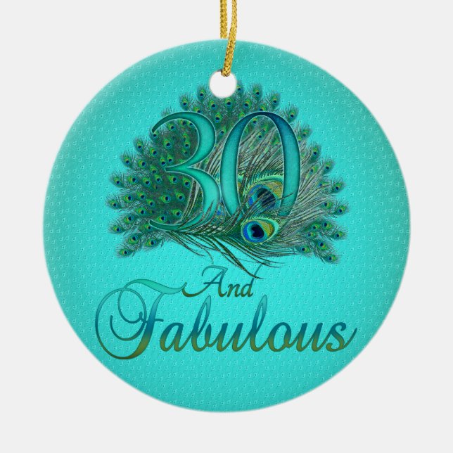 30års födelsedagprydnadar julgransprydnad keramik (Framsidan)