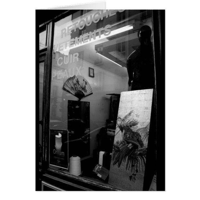 30ter Rue Gassendi Paris Black White Card Hälsningskort (Framsidan)