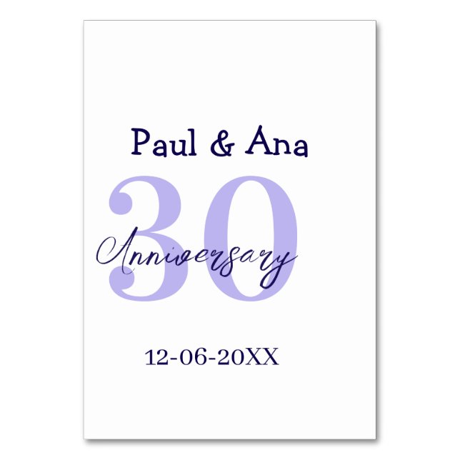 30th anniversary purple bold letter name simple re bordsnummer (Framsidan)
