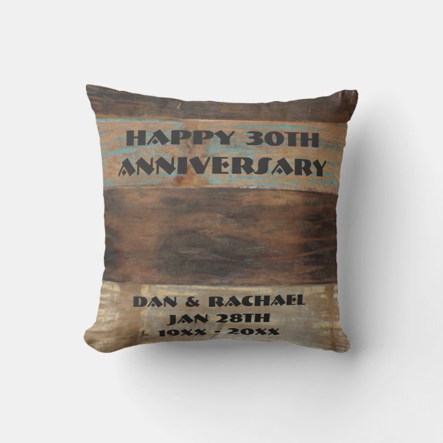 30th årsdag för Wood panel Kudde (Framsida)