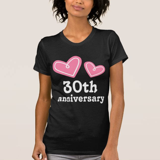 30th Årsdaggåvahjärtor T-shirt (Framsida)
