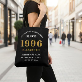 30th Birthday 1996 Black Gold For Her Personalized Tygkasse