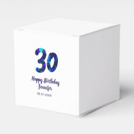 30th birthday add name date year blue sparkle presentaskar